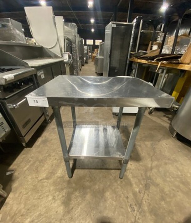 Solid Stainless Steel Work Top/ Prep Table! With Storage Space Underneath! On Legs!