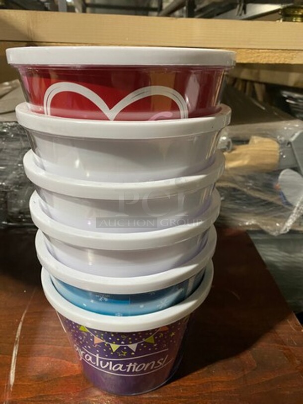 ALL ONE MONEY! Round Multi-Purpose Containers! Good For Decor/ Arrangements! - Image 2 of 6