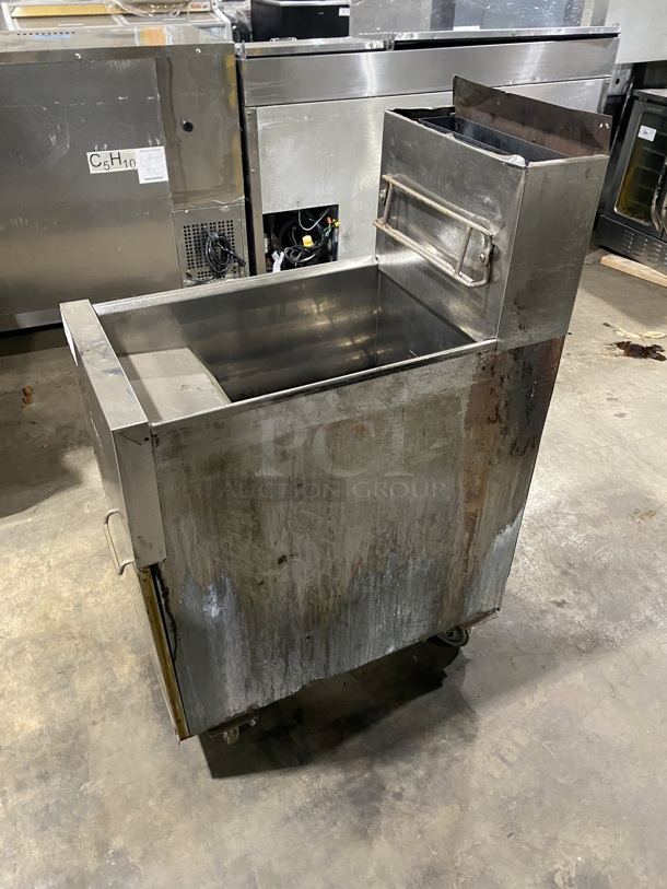 Dean SR152GN Stainless Steel Commercial Floor Style Natural Gas Powered Deep Fat Fryer! SN:1108MB0024 2.53V!
 - Image 2 of 8