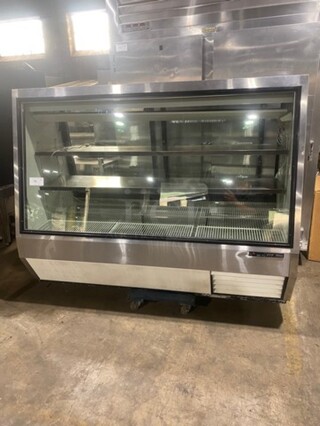 True Commercial Refrigerated Deli/Bakery Display Case! With Slanted Front Glass! With Sliding Glass Rear Access Doors! All Stainless Steel! Model: TDBD722 SN: 13739133 115V 60HZ 1 Phase