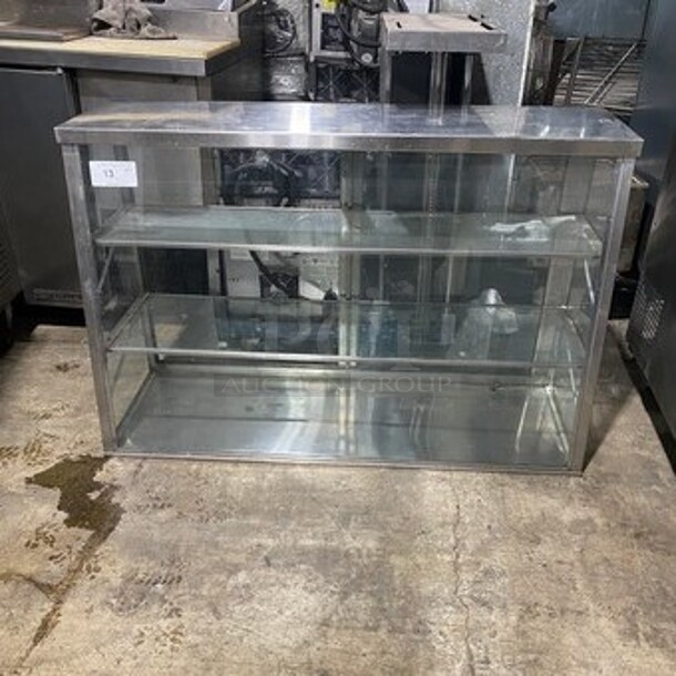Commercial Countertop Dry Display Case Merchandiser! With Slanted Front Glass! Stainless Steel Body!