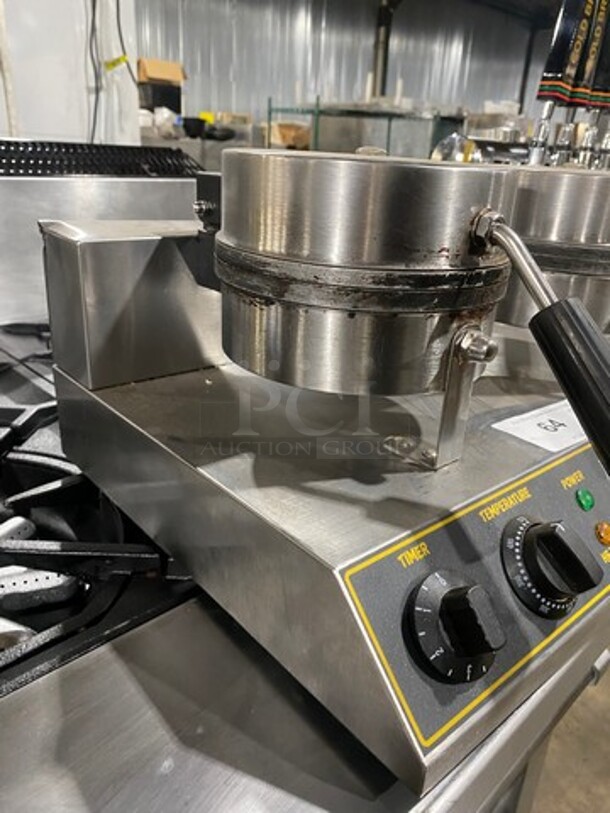 Carnival King Commercial Countertop Dual Waffle Maker! With Temperature And Timer Controls! All Stainless Steel! Model: 382WSM22 SN: CK171127R582 120V - Image 2 of 10