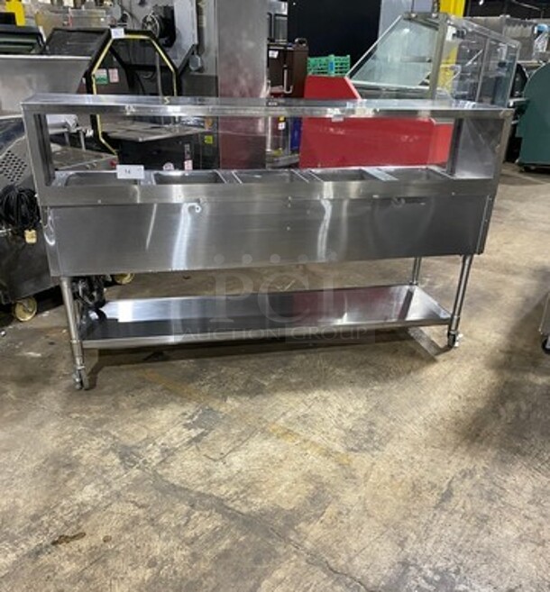Eagle Commercial Electric Powered 5 Well Steam Table! With Storage Space Underneath! All Stainless Steel! On Casters! Model: YSPHT5 SN: 2008990274 208V 60HZ 1 Phase - Image 1 of 10