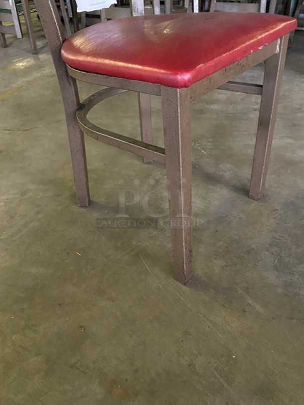Red Cushioned Chairs! With Brown Metal Body! 4x Your Bid! - Image 7 of 7