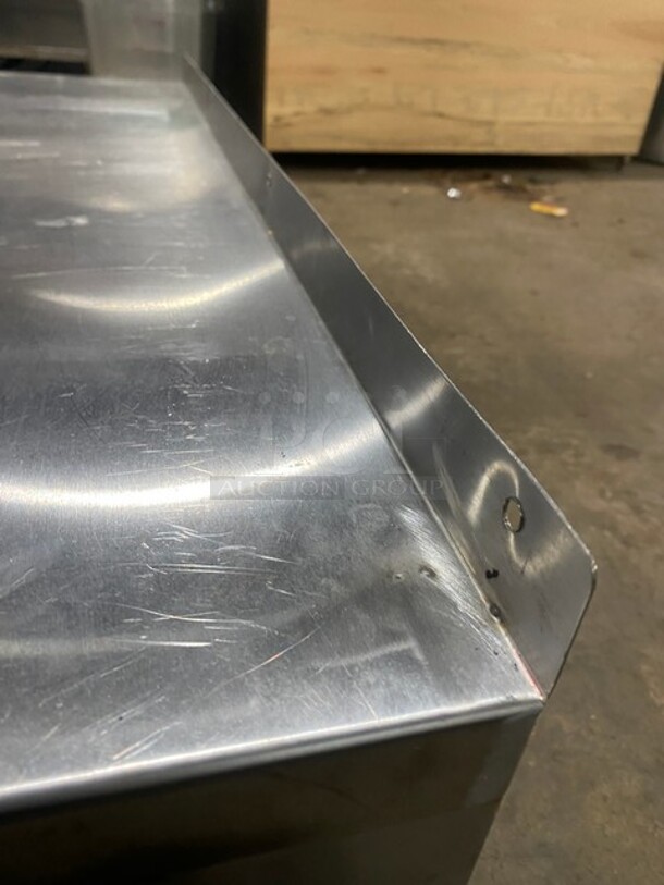 All Stainless Steel! Wall Mounted Commercial Shelf With Backsplash!  - Image 4 of 5