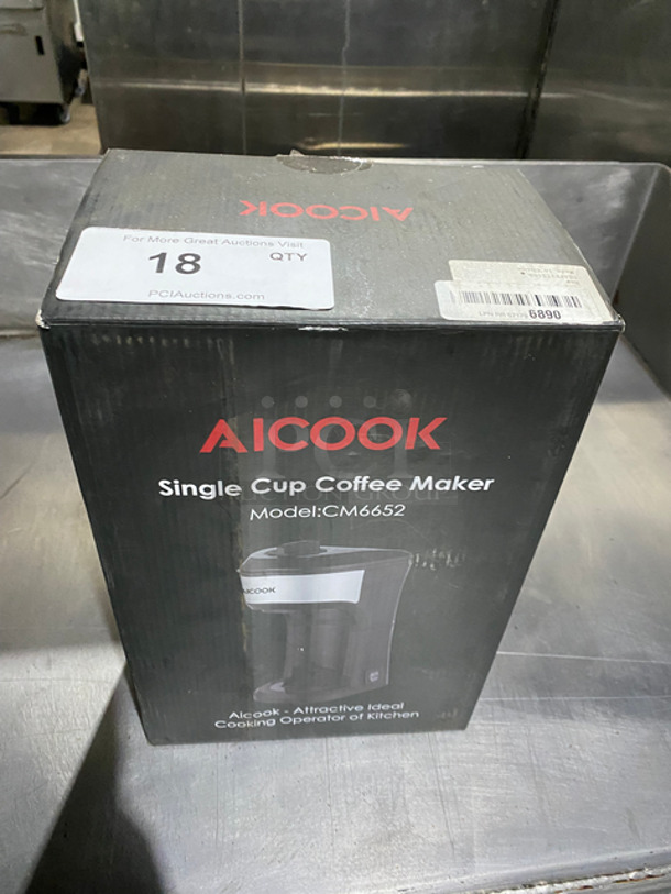 IN THE BOX! Aicook Countertop Single Cup Coffee Maker! Model: CM6652
