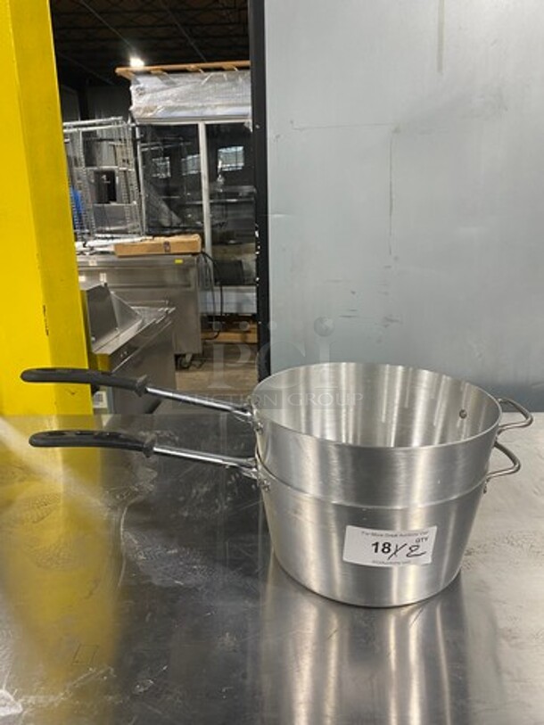 NEW! Vollrath Aluminum Saucepans! With Cool Touch Handles! 2x Your Bid!