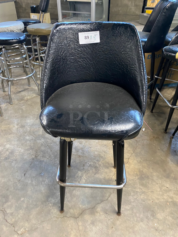 Black Cushioned Bar Height Chairs! With Cushioned Back Support! With Footrest! 8x Your Bid!