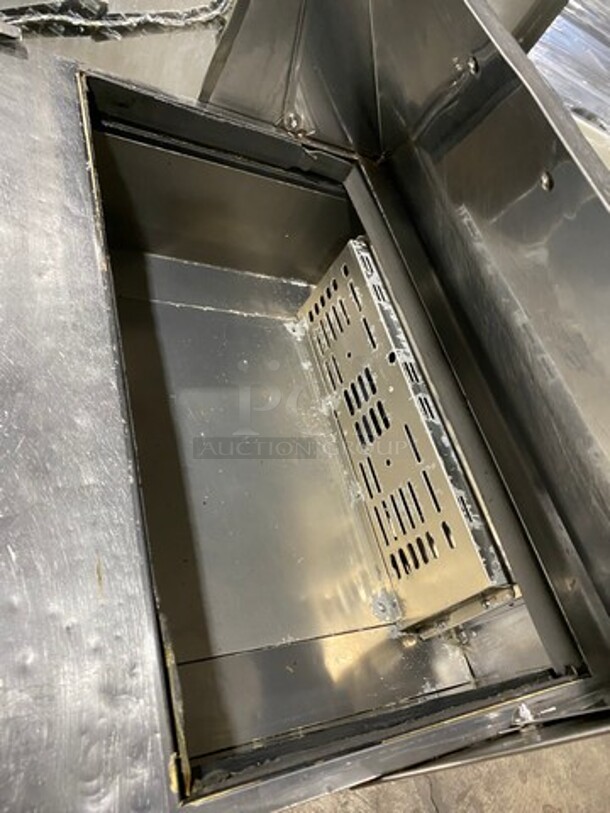 Turbo Air Refrigerated Salad Bar Island! With Double Over Head Shelf Storage! Single Door Storage Space Underneath! All Stainless Steel! On Casters! Model: MST28 115V - Image 8 of 10