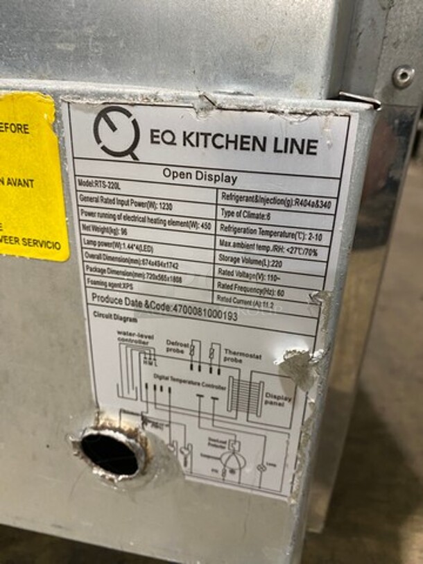 EQ Kitchen Line Commercial Refrigerated Open Grab-N-Go Display Case! Solid Stainless Steel! Model: RTS220L 110V - Image 5 of 9