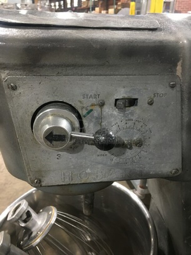 Hobart Commercial Floor Style 30QT Planetary Mixer! With Whisk And Paddle Attachments! With Bowl! Stainless Steel! WORKING WHEN REMOVED! Model: D300T SN: 151522 115V 60HZ 1 Phase - Image 7 of 10