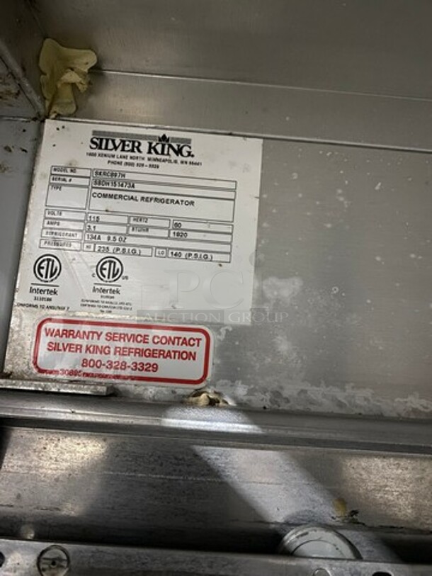 Silver King Commercial Refrigerated Chef Base! With 4 Drawers! All Stainless Steel! Model SKRCB97H Serial SBDH151473A! 115V! On Commercial Casters!
 - Image 8 of 12