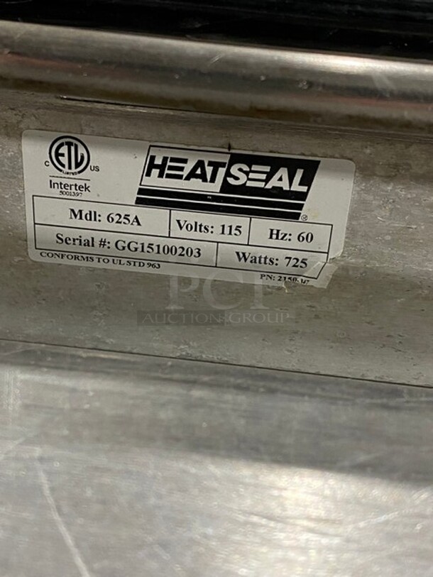 Heat Seal Commercial Countertop Heated Shrink Wrap machine! All Stainless Steel! MODEL 625A SN:GG15100203 115V - Image 7 of 8