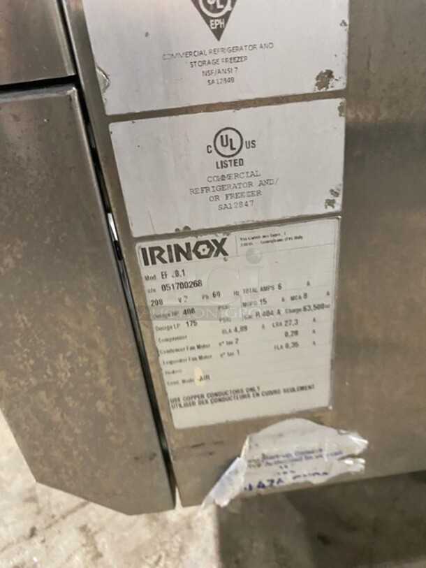 IRINOX Stainless Steel Easy Fresh Blast Chiller And Shock Freezer! MODEL EF20.1 SN:051700268 208V 2PH - Image 8 of 9