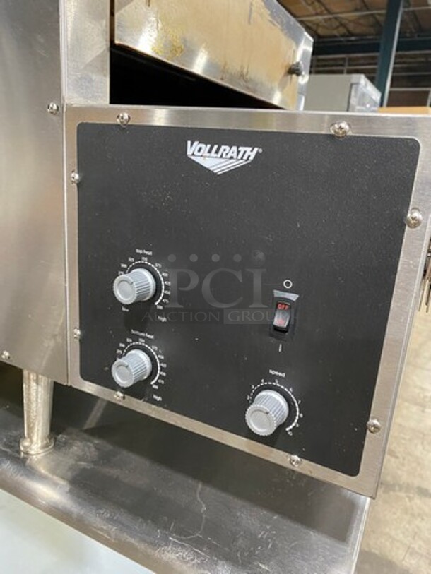 AMAZING! LATE MODEL! Vollrath Commercial Countertop Electric Powered Conveyor Pizza/ Baking Oven! On Legs! On Equipment Stand! With Storage Space Underneath! All Stainless Steel! On Casters! Model: JPO18 SN: L06001389542001 240V! WORKING WHEN REMOVED! - Image 8 of 10