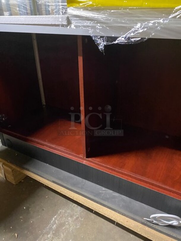 AMAZING! NEW! Commercial Wooden Display Case Merchandiser! With Rear Access Doors! Storage Space Underneath! Wooden With Metal Frame! Perfect For Jewelry Display! - Image 8 of 9