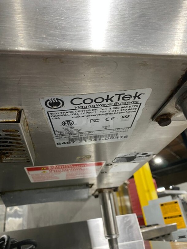 Cooktek Stainless Steel Commercial Electric Powered Single Burner Induction Range! MODEL MSP7000-200 SN646721341DO416 208V  - Image 7 of 8
