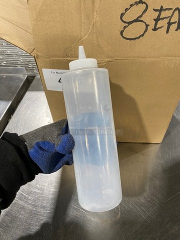 IN THE BOX! Clear White Poly Squeeze Bottles! 8 Bottles Per Box! 1 Box Per Number! 8x Your Bid! - Image 3 of 4