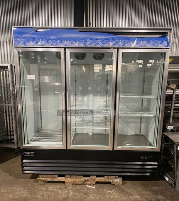 Spartan Commercial 3 Door Reach In Cooler Merchandiser! With View Through Doors! Poly Coated Racks! Model: SGM72RS SN: 6144311816063502 115V - Image 1 of 10