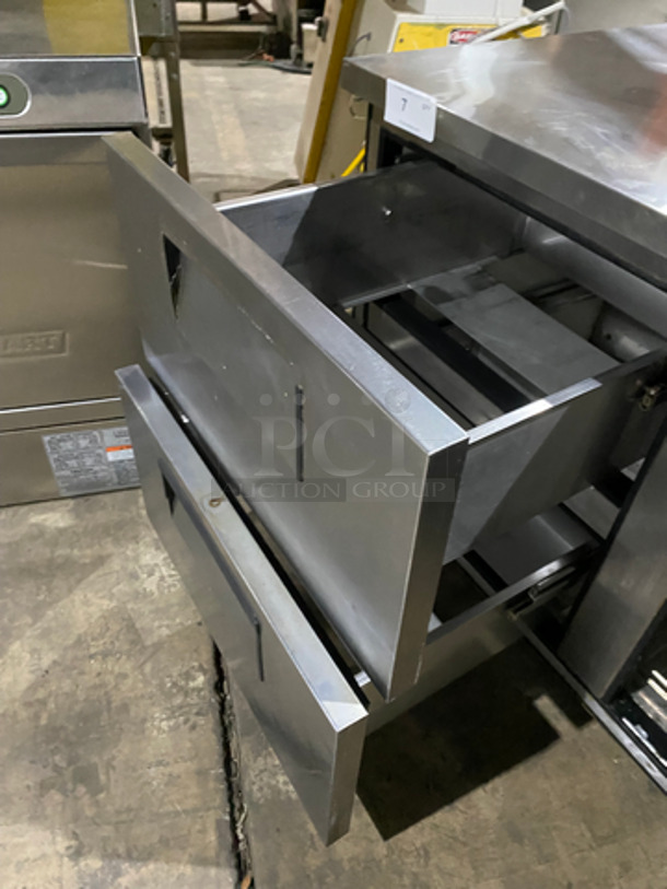COOL! True 2 Drawer And One Door Lowboy/ Worktop Cooler! All Stainless Steel! On Casters! Model: TUC-67D-2 SN: 12159581 115V 60HZ 1 Phase - Image 7 of 10