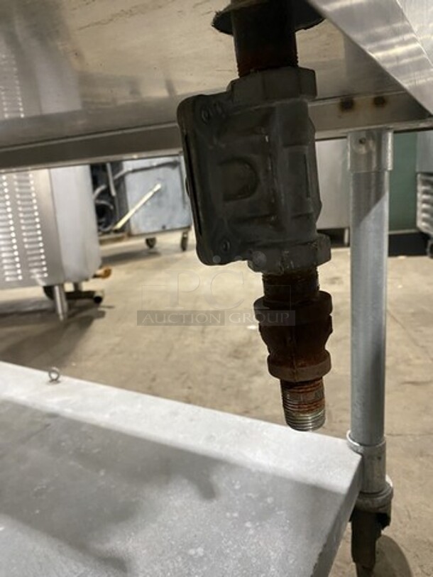 Nice! American Range Natural Gas Powered 48 Inch Flat Griddle! On Stainless Steel Equipment Stand! On Casters!  - Image 9 of 9