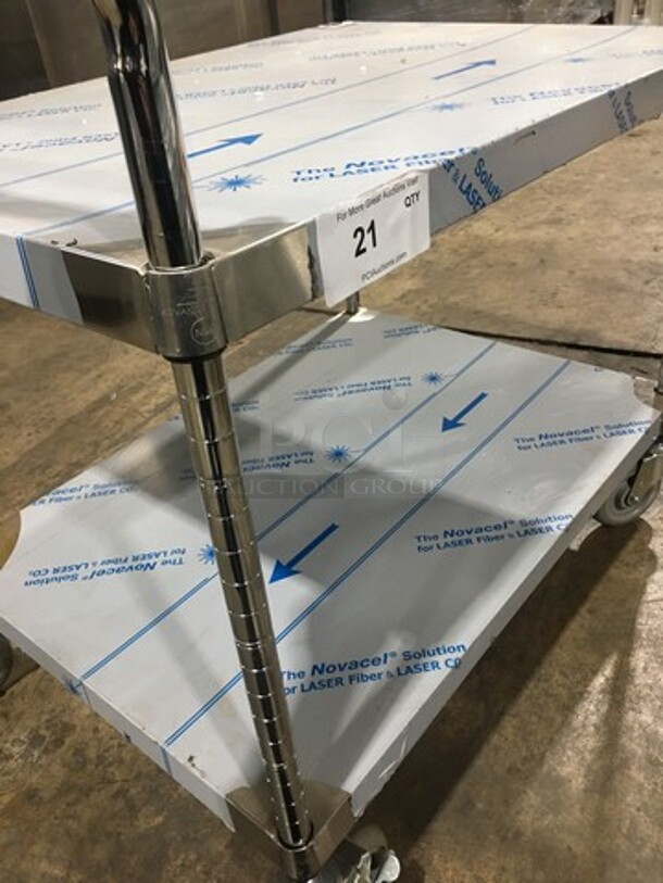 WOW! NEW! Advance Tabco Commercial 2 Tier Utility Cart! Stainless Steel! On Casters! - Image 7 of 8
