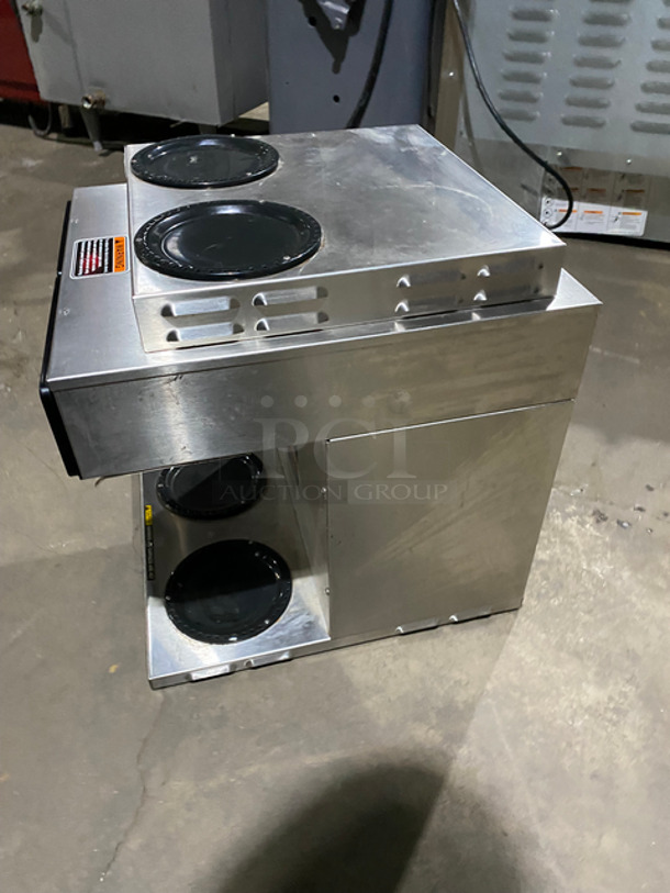 Bunn Commercial Countertop Dual Coffee Brewing Machine! With 4 Coffee Pot Warming Stations! All Stainless Steel! On Small Legs! Model: AXIOM2/2TWIN SN: AXTN026484 120/208/240V 60HZ 1 Phase - Image 2 of 10