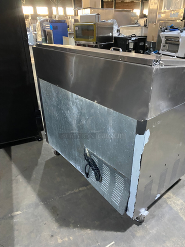 Leader Commercial Refrigerated Pizza Prep Table! With 2 Door Underneath Storage Space! All Stainless Steel! On Casters! Model: PT48SC SN: NH060158 115V 60HZ 1 Phase - Image 4 of 10