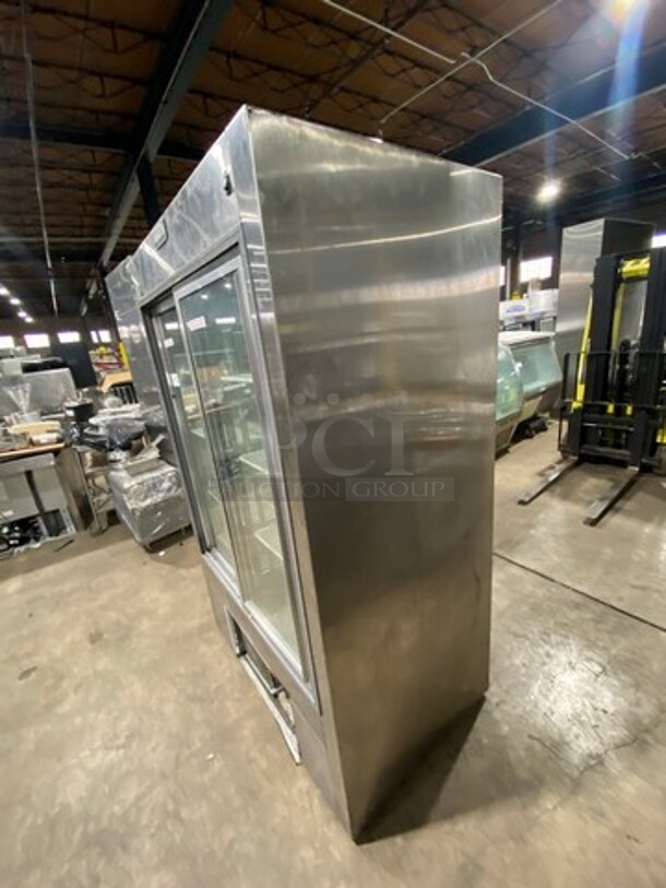 2007 Leader Commercial 2 Door Reach In Cooler Merchandiser! With View Through Doors! With Poly Coated Racks! All Stainless Steel! Model: LS48SSC SN: PQ033403 115V 60HZ 1 Phase - Image 2 of 8