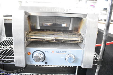 AvaToast 184T140 Stainless Steel Commercial Countertop Electric Powered Conveyor Oven. 120 Volts, 1 Phase. Tested and Powers On But Does Not Get Warm