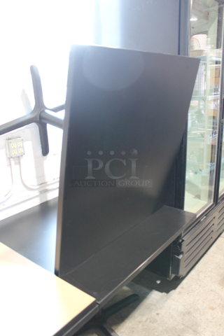 4 Black Dining Height Table on Black Metal Table Base. 4 Times Your Bid!