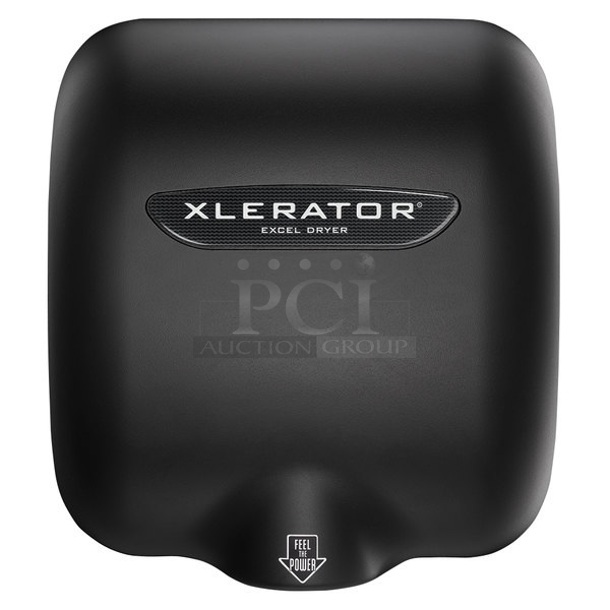 BRAND NEW SCRATCH AND DENT! Excel XL-SP XLERATOR® Raven Black High-Speed Hand Dryer. 110/120 Volts, 1 Phase. 