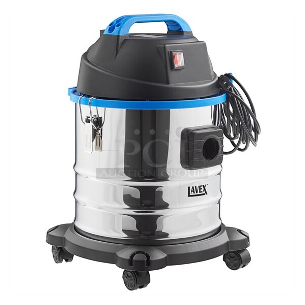 BRAND NEW SCRATCH AND DENT! Lavex 944BJ1235G 5 Gallon Stainless Steel Commercial Wet / Dry Vacuum with Toolkit - 100-120 Volts, 1 Phase. Tested and Working!