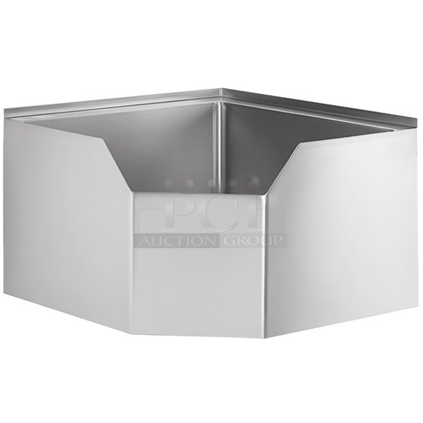 BRAND NEW SCRATCH AND DENT! Regency 600SM242412C 16-Gauge Stainless Steel One Compartment Corner Mop Sink with Notched Front - 24