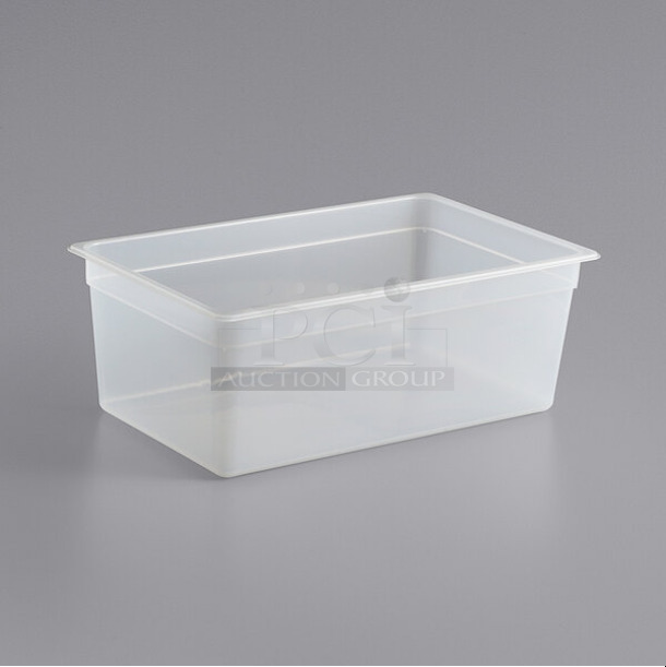 3 Boxes of 12 BRAND NEW IN BOX! Vigor 247FP118PP Full Size 8" Deep Translucent Polypropylene Food Pan. 3 Times Your Bid! - Image 1 of 3