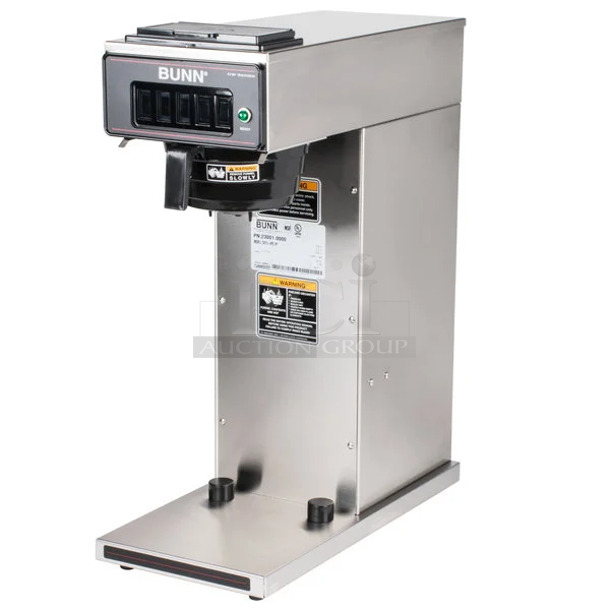 BRAND NEW SCRATCH AND DENT! 2023 Bunn 23001.0000 CW15-APS Stainless Steel Commercial Countertop Pourover Airpot Coffee Brewer w/ Poly Brew Basket and Poly Pitcher. 120 Volts, 1 Phase. - Image 1 of 8