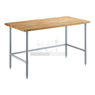 BRAND NEW SCRATCH AND DENT! Regency 600WTOB3060G 30" x 60" Wood Top Work Table with Galvanized Base