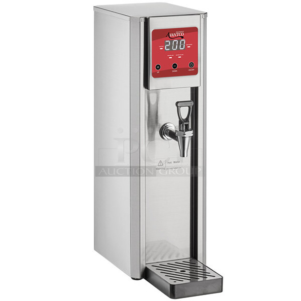 BRAND NEW SCRATCH AND DENT! Avantco 177HWDA2 Stainless Steel Commercial Countertop 2 Gallon Hot Water Dispenser w/ Digital Controls. 120 Volts, 1 Phase. 