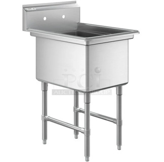 BRAND NEW SCRATCH AND DENT! Regency 600S11824 23" 16 Gauge Stainless Steel One Compartment Commercial Sink with Stainless Steel Legs and Cross Bracing - 18" x 24" x 14" Bowl