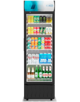 BRAND NEW SCRATCH AND DENT! KoolMore MDR-9CP Stainless Steel Commercial Single Door Reach In Cooler Merchandiser. 115 Volts, 1 Phase. Tested and Working!
