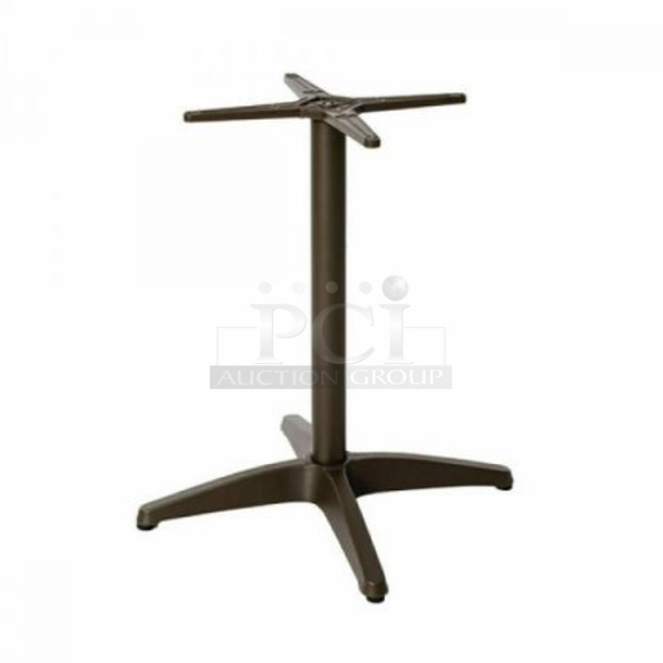 PALLET LOT of 38 BRAND NEW IN BOX! BFM Seating PHHTB-BZ Hampton Outdoor Patio Table Base, Dining Height, Cross Base, Powder Coated Aluminum, Bronze Finish. Goes GREAT w/ Lots 112, 117, 119, 121, 122 and 124! 38 Times Your Bid! - Image 1 of 4