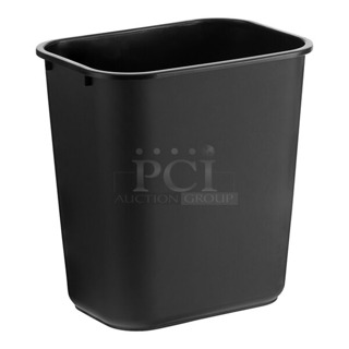 2 Boxes of 10 BRAND NEW SCRATCH AND DENT! Lavex 475WC28BK Janitorial 28 Qt. / 7 Gallon Black Rectangular Wastebasket. 2 Times Your Bid!
