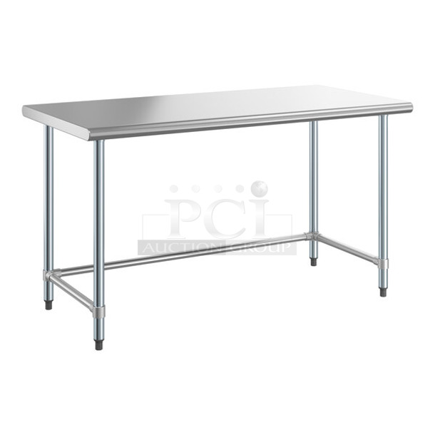 BRAND NEW SCRATCH AND DENT! Steelton 522ETOB3060 30" x 60" 18-Gauge 430 Stainless Steel Open Base Work Table. May Be Missing Pieces. - Image 1 of 3