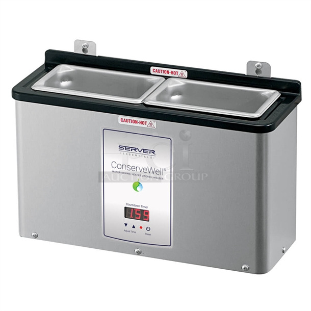 BRAND NEW SCRATCH AND DENT! Server CW-T Stainless Steel ConserveWell Utensil Holder with Timer. 120 Volts, 1 Phase.  - Image 1 of 5