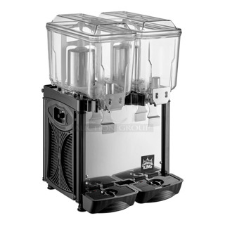 BRAND NEW SCRATCH AND DENT! 2024 Carnival King COLDREAM 2M Stainless Steel Commercial Countertop Double 3 Gallon Bowl Refrigerated Beverage Dispenser. 120 Volts, 1 Phase. Tested and Working!