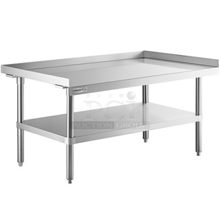 BRAND NEW SCRATCH AND DENT! Regency 600ESS3048S Spec Line 30" x 48" 14-Gauge Stainless Steel Equipment Stand With Stainless Steel Undershelf. May Be Missing Pieces.