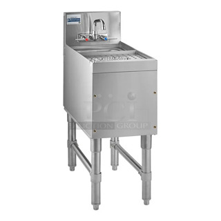 BRAND NEW SCRATCH AND DENT! Advance Tabco PRCS-25-12 Underbar Hand Sink with Glass Rinser - 25" x 12". No Legs. 
