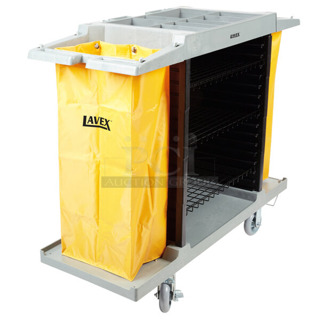 BRAND NEW SCRATCH AND DENT! Lavex 274HKCARTLG Hotel / Housekeeping Cart - Large Four Shelf on Commercial Casters. 