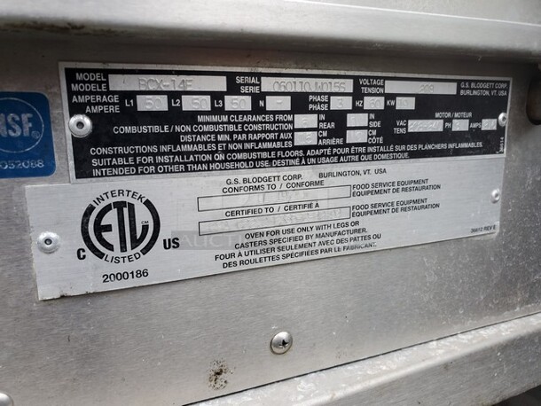 BLODGETT BCX14 Full Size Electric Combi Oven & Steamer w/ Semi Auto Delimer 3PH 208-240V 40X37X56 - Image 7 of 9