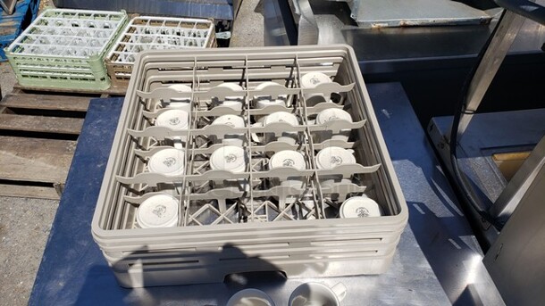 Lot of 16 Mugs and a 16-Compartment Glass Rack! - Image 2 of 2